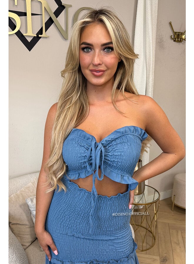 JEANS BLUE - 'FAYÉ MAXI DRESS' - CUT-OUT MAXI DRESS