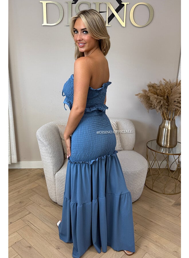 JEANS BLUE - 'FAYÉ MAXI DRESS' - CUT-OUT MAXI DRESS