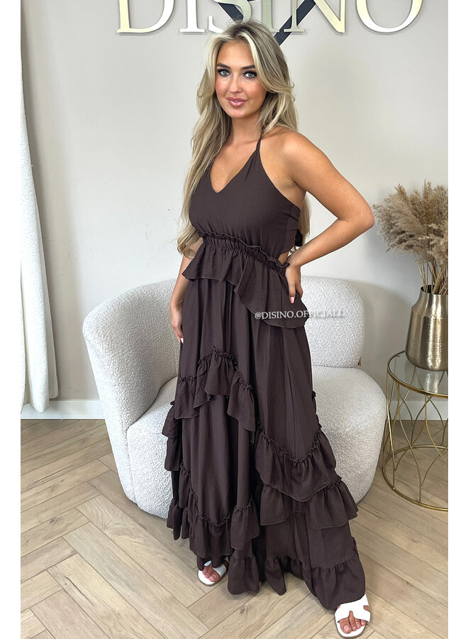 CHOCO - 'SUNNY DRESS' - RUFFLE MAXI DRESS OPEN BACK
