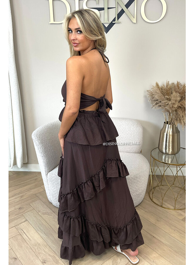 CHOCO - 'SUNNY DRESS' - RUFFLE MAXI DRESS OPEN BACK