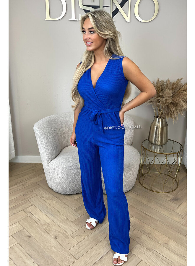 ROYAL BLUE - 'LUANA JUMPSUIT' - SOFT SUPER STRETCH JUMPSUIT