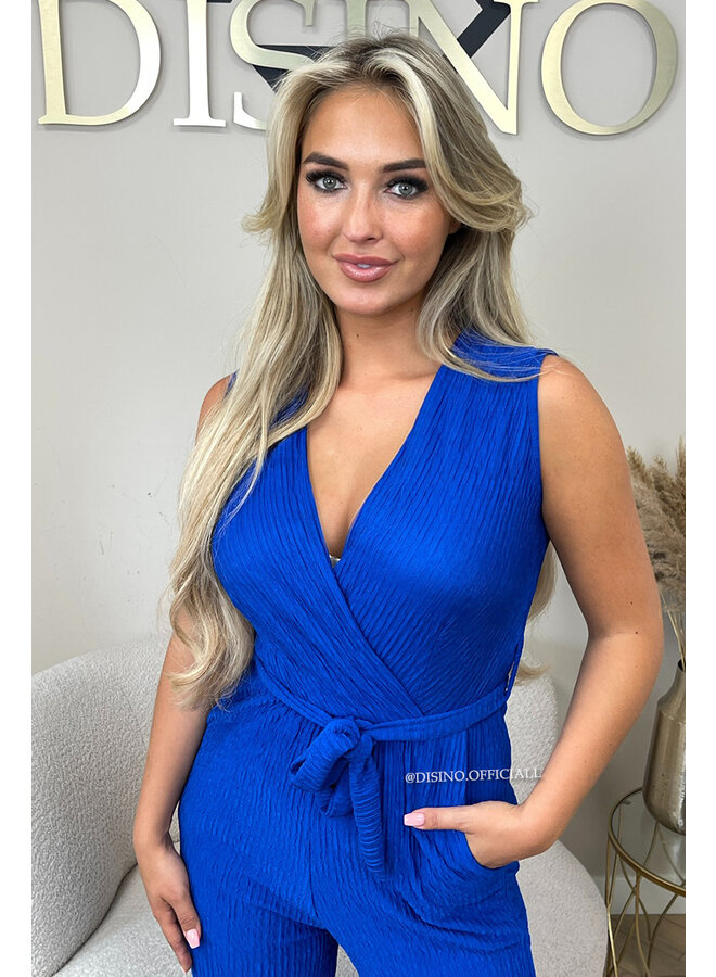 ROYAL BLUE - 'LUANA JUMPSUIT' - SOFT SUPER STRETCH JUMPSUIT