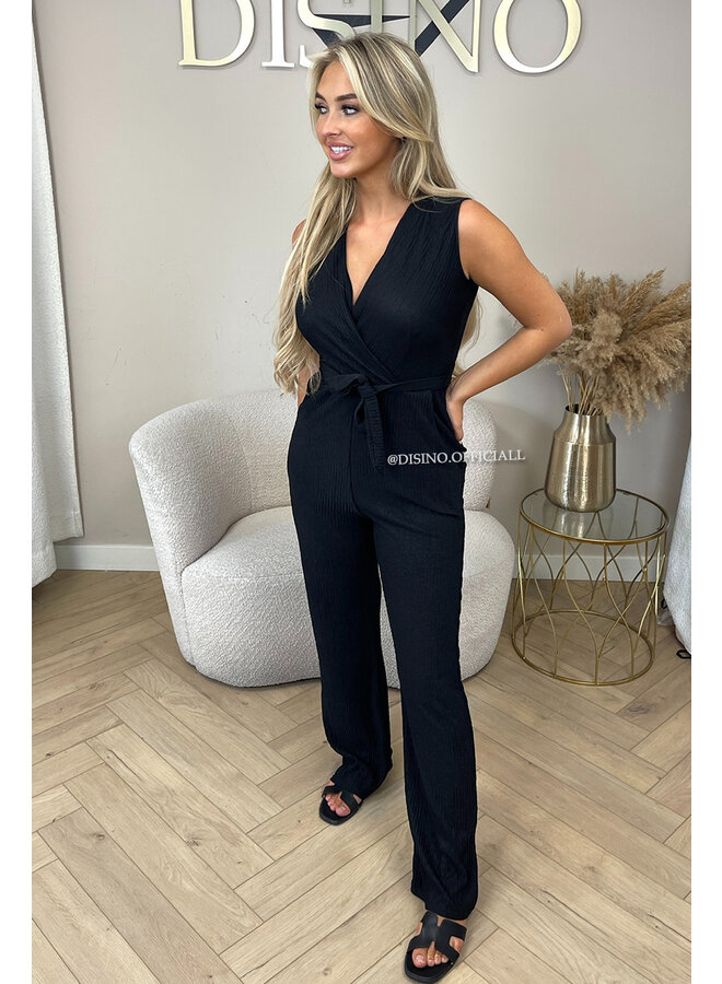 BLACK - 'LUANA JUMPSUIT' - SOFT SUPER STRETCH JUMPSUIT