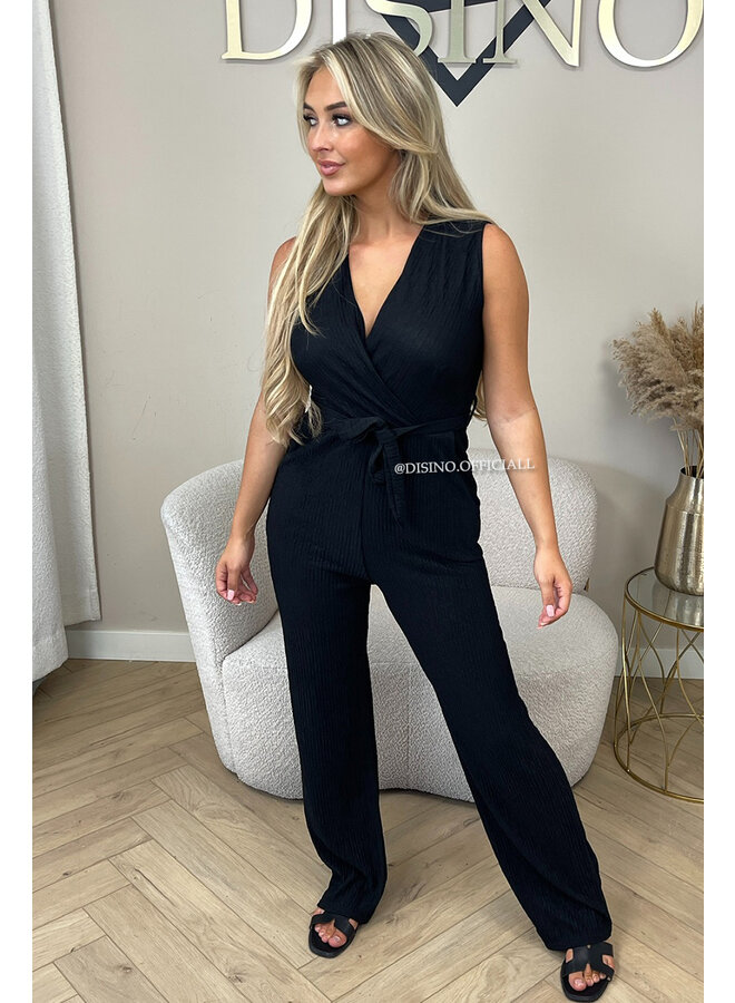 BLACK - 'LUANA JUMPSUIT' - SOFT SUPER STRETCH JUMPSUIT