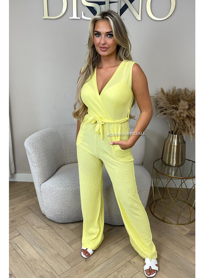 YELLOW - 'LUANA JUMPSUIT' - SOFT SUPER STRETCH JUMPSUIT