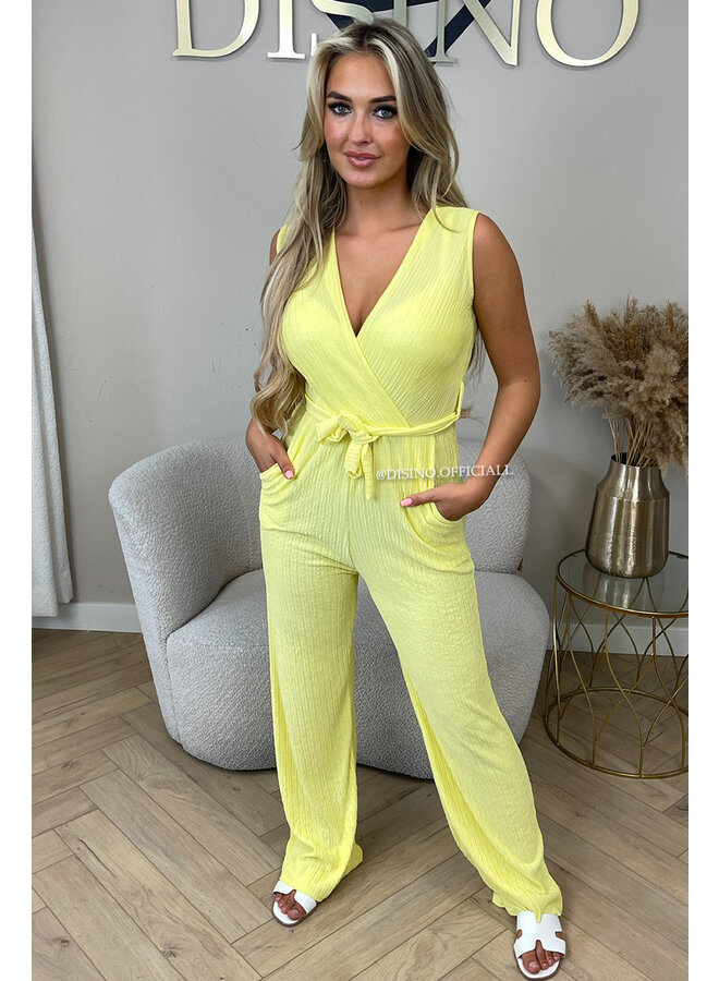 YELLOW - 'LUANA JUMPSUIT' - SOFT SUPER STRETCH JUMPSUIT