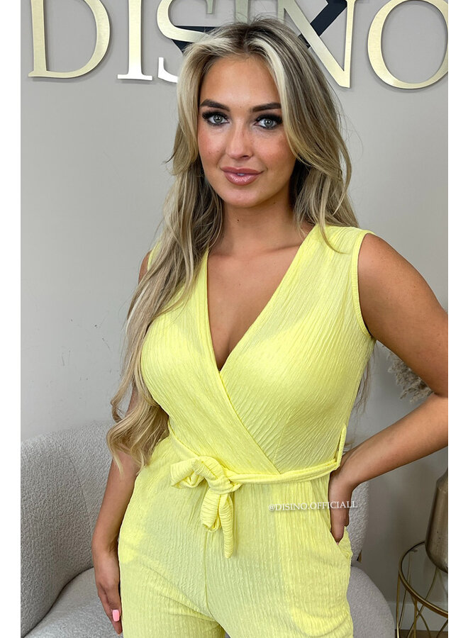 YELLOW - 'LUANA JUMPSUIT' - SOFT SUPER STRETCH JUMPSUIT