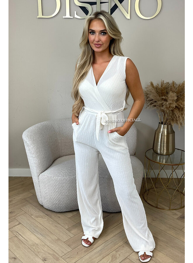 WHITE - 'LUANA JUMPSUIT' - SOFT SUPER STRETCH JUMPSUIT