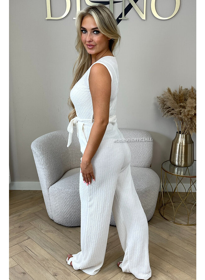WHITE - 'LUANA JUMPSUIT' - SOFT SUPER STRETCH JUMPSUIT