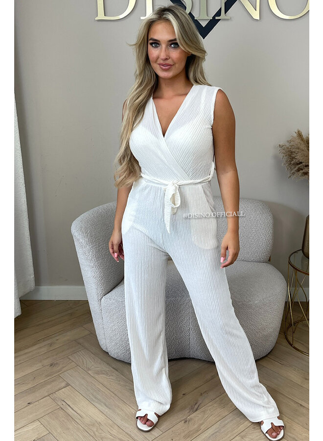 WHITE - 'LUANA JUMPSUIT' - SOFT SUPER STRETCH JUMPSUIT