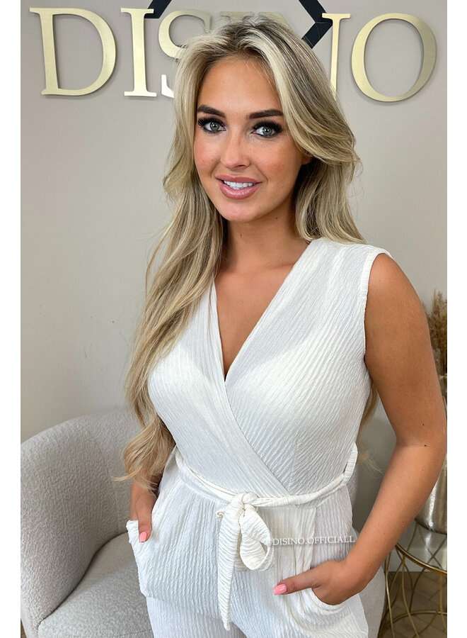 WHITE - 'LUANA JUMPSUIT' - SOFT SUPER STRETCH JUMPSUIT
