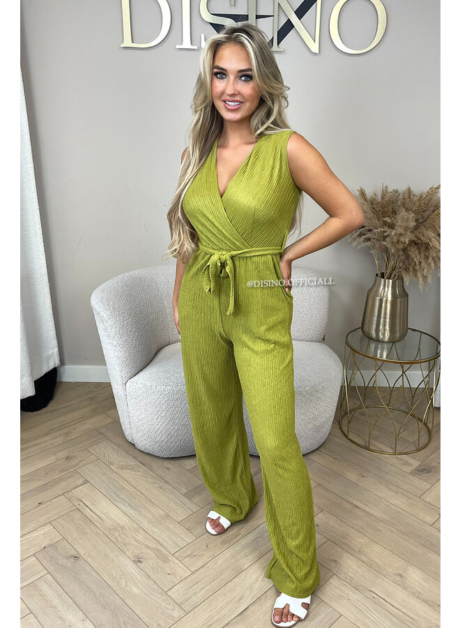 LIME GREEN - 'LUANA JUMPSUIT' - SOFT SUPER STRETCH JUMPSUIT