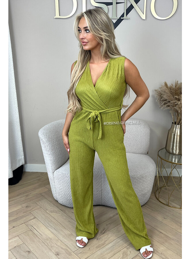 LIME GREEN - 'LUANA JUMPSUIT' - SOFT SUPER STRETCH JUMPSUIT