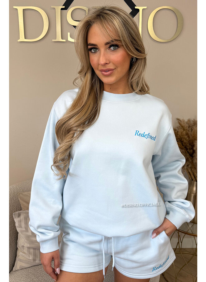 LIGHT BLUE - 'REDEFINED JOGGER SET' -PREMIUM QUALITY SWEATER + SHORT