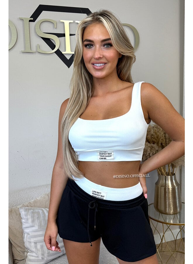 BLACK - 'LIFE IS PERFECT SET' -  SUMMER ESSENTIAL TOP + SHORT JOGGER SET