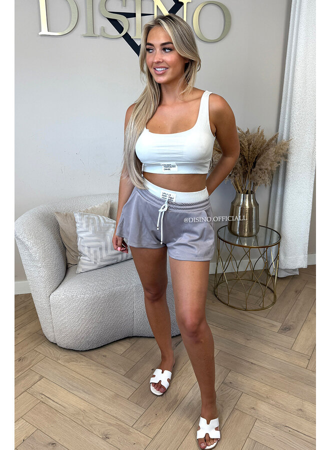 TAUPE - 'LIFE IS PERFECT SET' -  SUMMER ESSENTIAL TOP + SHORT JOGGER SET