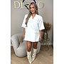 WHITE - 'MAEVA BLAZER' - OVERSIZED SHORT SLEEVE BLAZER DRESS