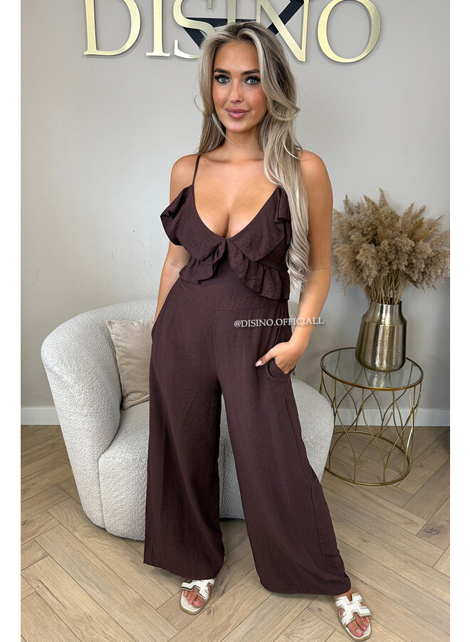 CHOCO - 'LILIA JUMPSUIT' - OPEN BACK RUFFLE JUMPSUIT