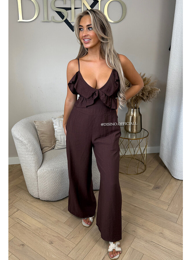 CHOCO - 'LILIA JUMPSUIT' - OPEN BACK RUFFLE JUMPSUIT