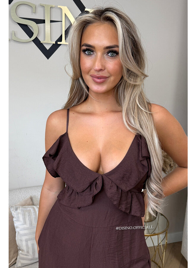CHOCO - 'LILIA JUMPSUIT' - OPEN BACK RUFFLE JUMPSUIT