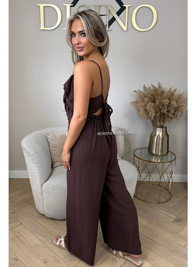 CHOCO - 'LILIA JUMPSUIT' - OPEN BACK RUFFLE JUMPSUIT