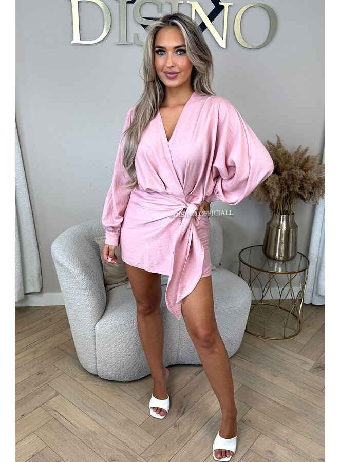 PINK - 'ROMY PLAYSUIT' - WRAP ON PLAYSUIT