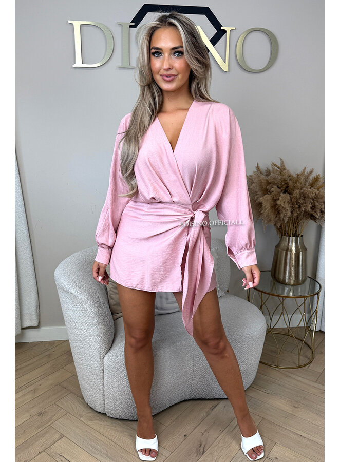 PINK - 'ROMY PLAYSUIT' - WRAP ON PLAYSUIT