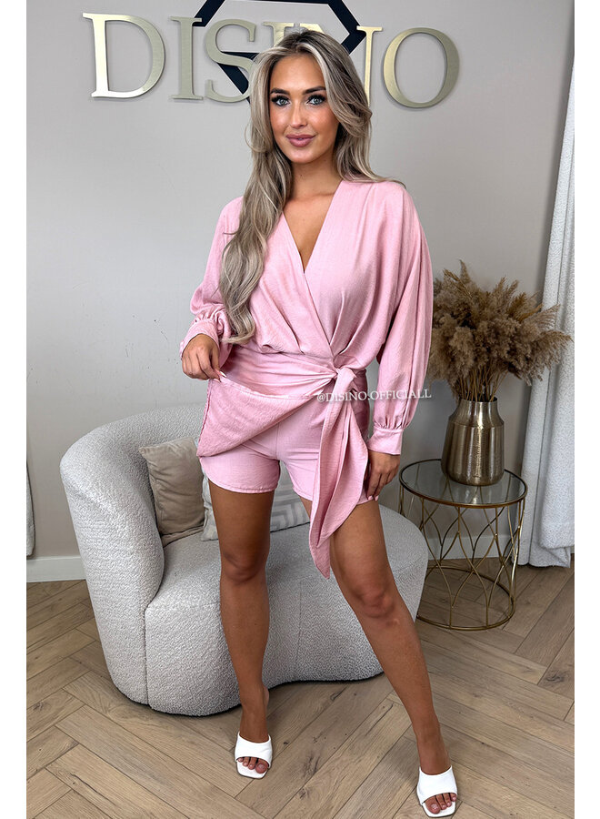 PINK - 'ROMY PLAYSUIT' - WRAP ON PLAYSUIT
