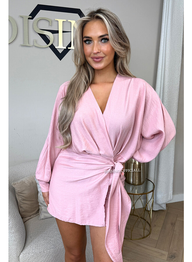 PINK - 'ROMY PLAYSUIT' - WRAP ON PLAYSUIT