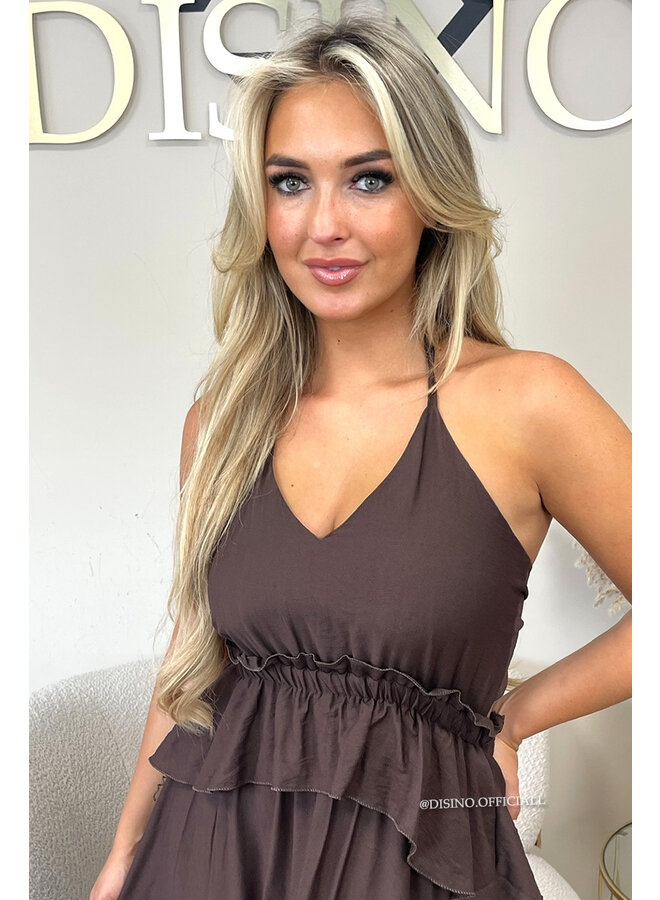 CHOCO - 'SUNNY DRESS' - RUFFLE MAXI DRESS OPEN BACK