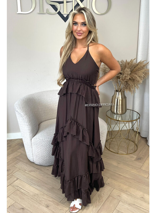 CHOCO - 'SUNNY DRESS' - RUFFLE MAXI DRESS OPEN BACK