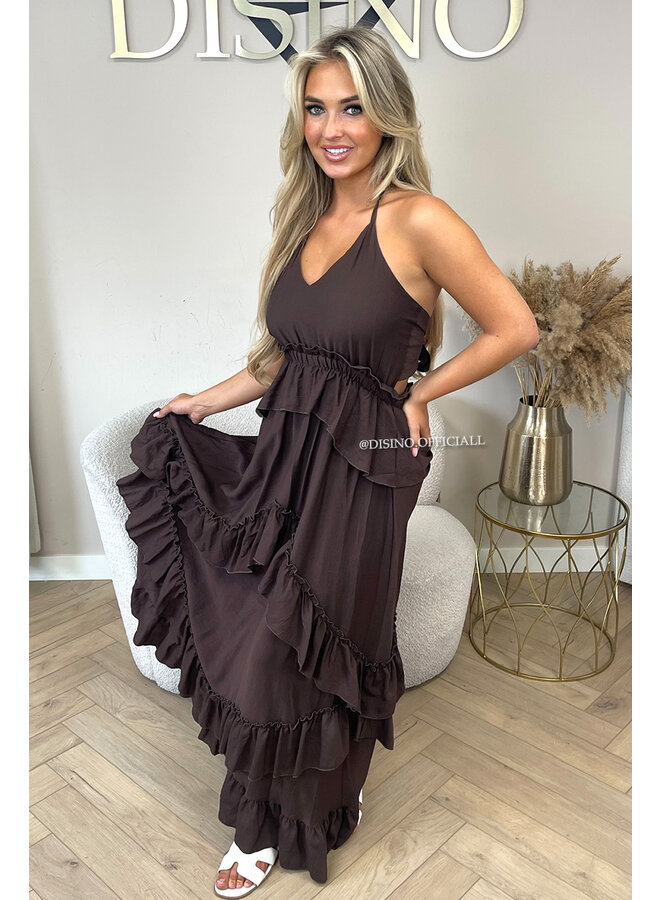 CHOCO - 'SUNNY DRESS' - RUFFLE MAXI DRESS OPEN BACK