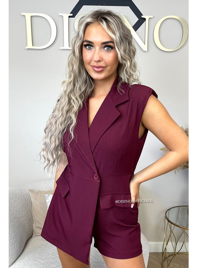 BORDEAUX - 'ISABEAU PLAYSUIT' - CLASSY BLAZER PLAYSUIT