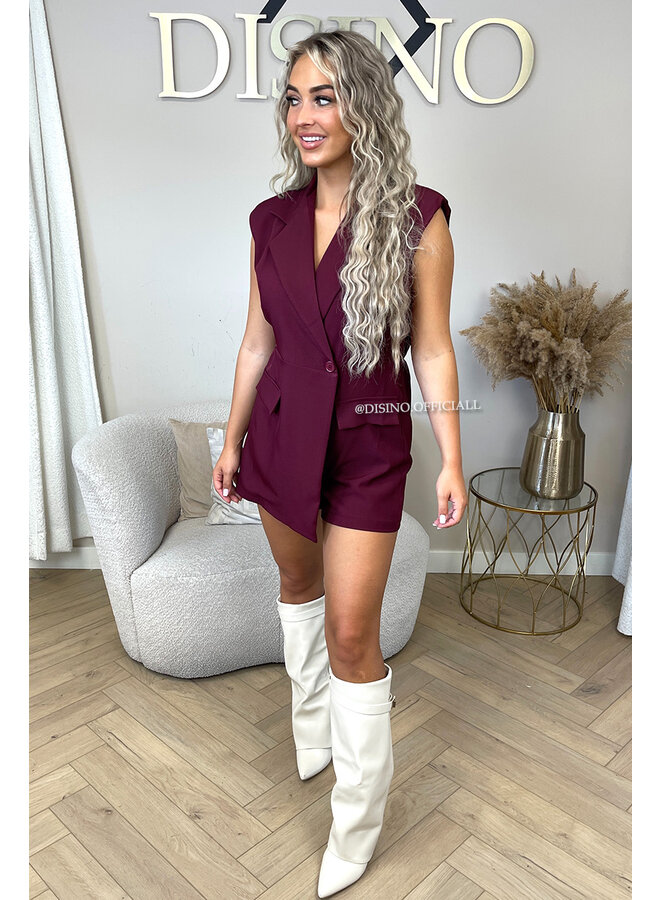 BORDEAUX - 'ISABEAU PLAYSUIT' - CLASSY BLAZER PLAYSUIT
