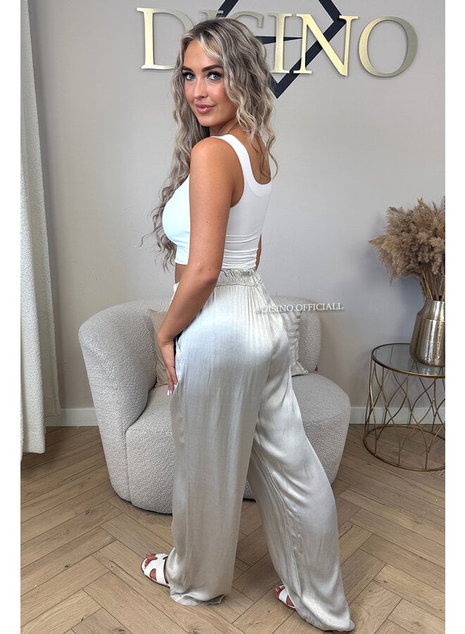 OFF WHITE - 'SARINA' - PREMIUM QUALITY SILKY COMFY PANTS