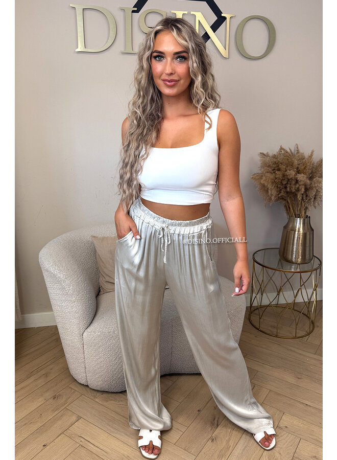 OFF WHITE - 'SARINA' - PREMIUM QUALITY SILKY COMFY PANTS