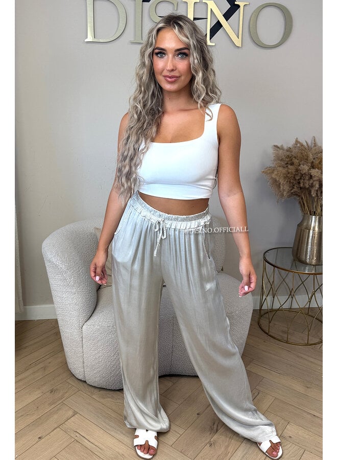 OFF WHITE - 'SARINA' - PREMIUM QUALITY SILKY COMFY PANTS