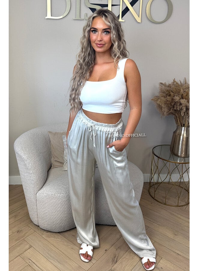 OFF WHITE - 'SARINA' - PREMIUM QUALITY SILKY COMFY PANTS