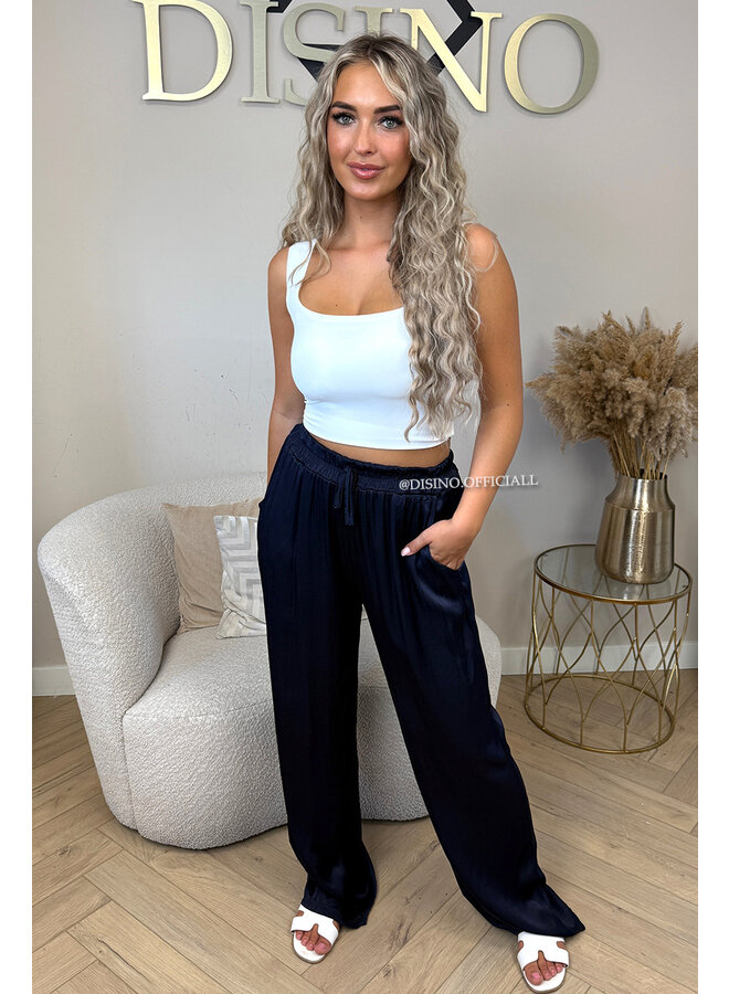 NAVY BLUE - 'SARINA' - PREMIUM QUALITY SILKY COMFY PANTS