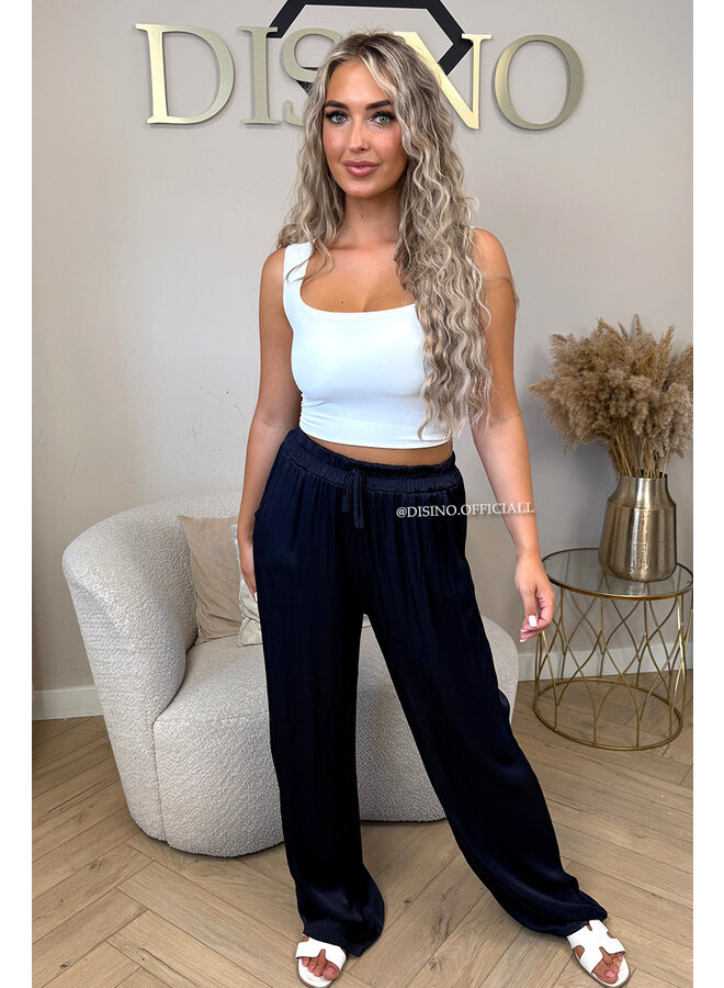 NAVY BLUE - 'SARINA' - PREMIUM QUALITY SILKY COMFY PANTS