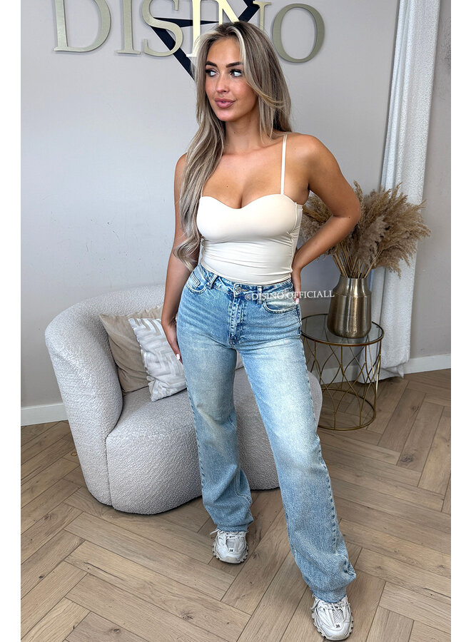 DIRTY BLUE - 'VANCOUVER' - STRETCH EXTRA LONG WIDE LEG JEANS