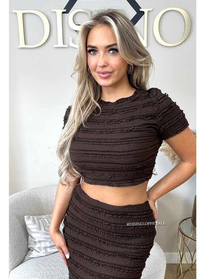 CHOCO - 'AMARA SET' - CROCHET LACE TOP + MAXI SKIRT SET