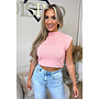 SOFT PINK - 'CLEO' - BOYFRIEND PUFF SHOULDER TOP