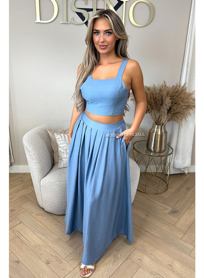 JEANS BLUE - 'LILIA SET' - SUMMER TOP + MAXI SKIRT SET