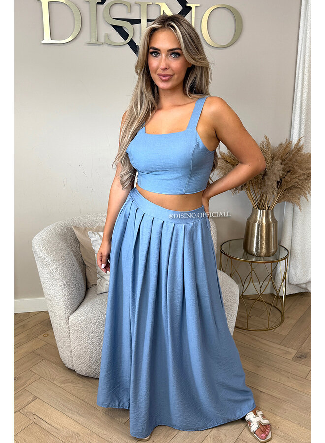 JEANS BLUE - 'LILIA SET' - SUMMER TOP + MAXI SKIRT SET
