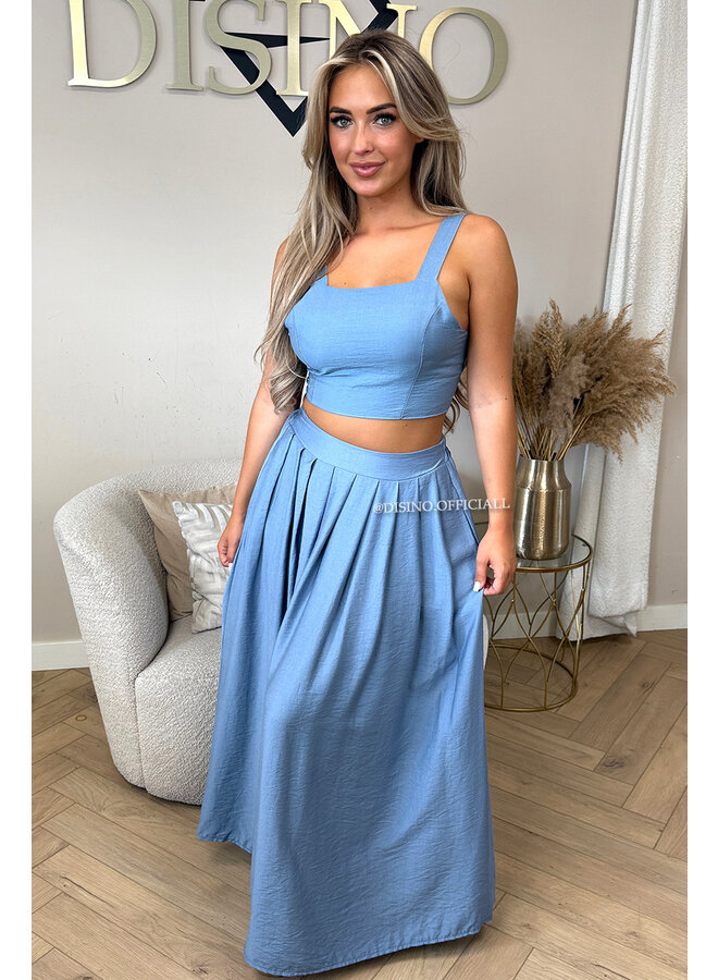 JEANS BLUE - 'LILIA SET' - SUMMER TOP + MAXI SKIRT SET