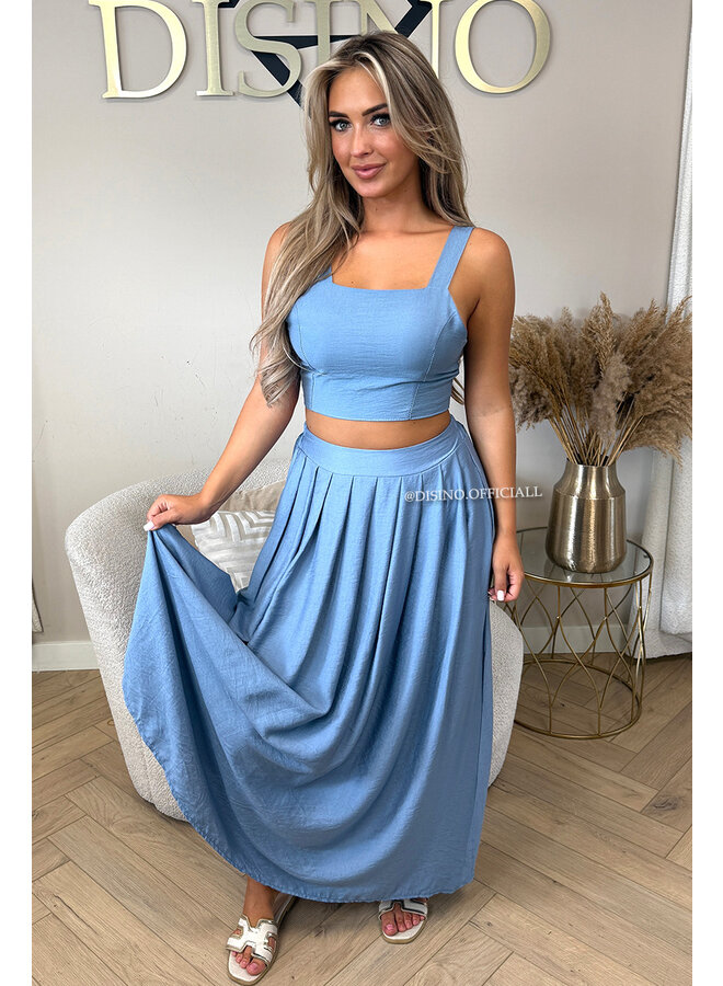 JEANS BLUE - 'LILIA SET' - SUMMER TOP + MAXI SKIRT SET