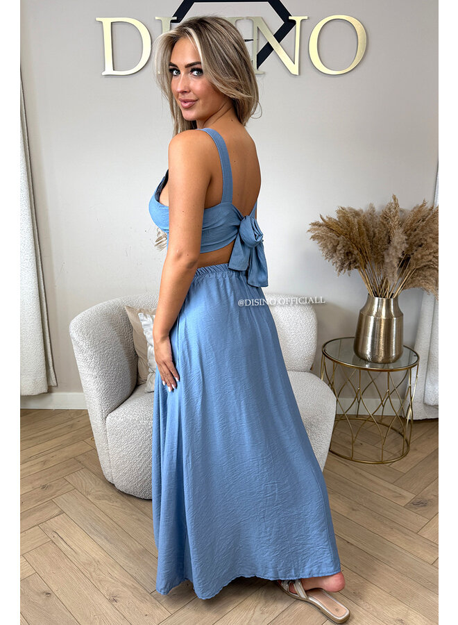 JEANS BLUE - 'LILIA SET' - SUMMER TOP + MAXI SKIRT SET