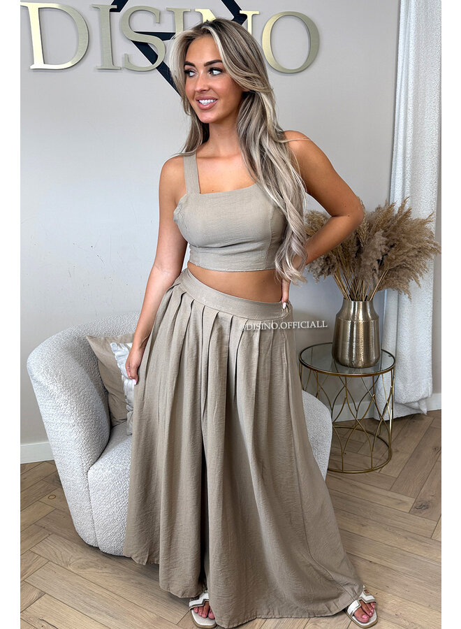 CAMEL - 'LILIA SET' - SUMMER TOP + MAXI SKIRT SET