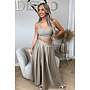 CAMEL - 'LILIA SET' - SUMMER TOP + MAXI SKIRT SET